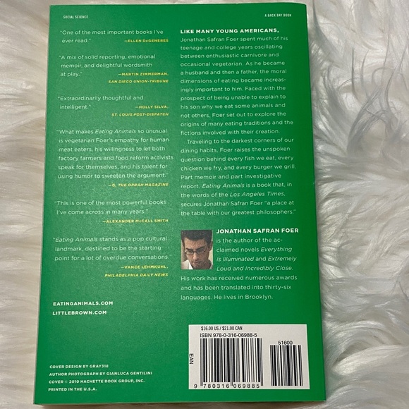 Green 'Eating Animals' Book by Jonathan Safran Foer - Picture 3 of 4